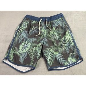 Fair Harbor Shorts‎ Mens Medium Swim Green Tropical Palm 8" Lined Trunks